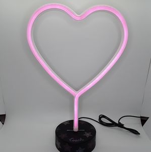 NWT Coach Pink Neon Heart Light / Night Light